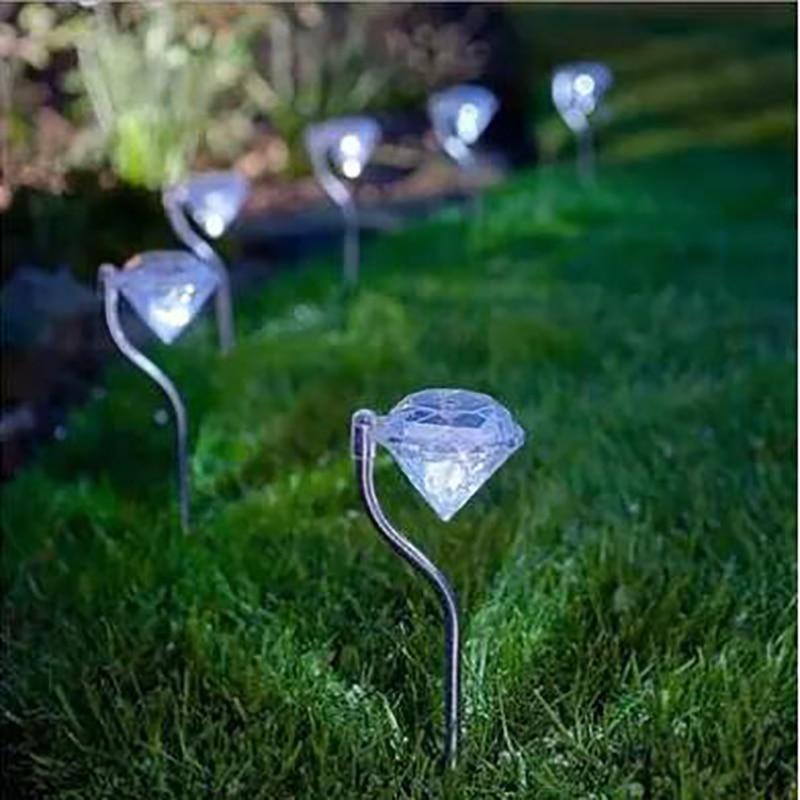 Balise solaire extérieure "Piquet Mini diamant en Inox" (4 Pcs)