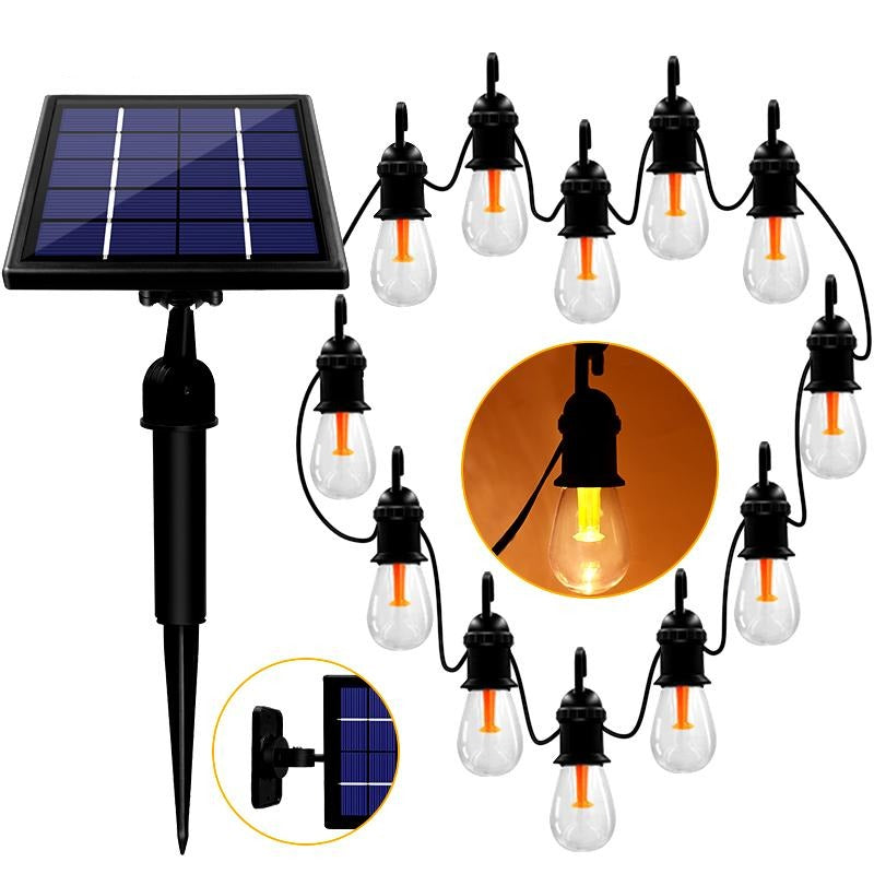 Guirlande solaire de jardin 12 Ampoule LED (48FT=+10M)