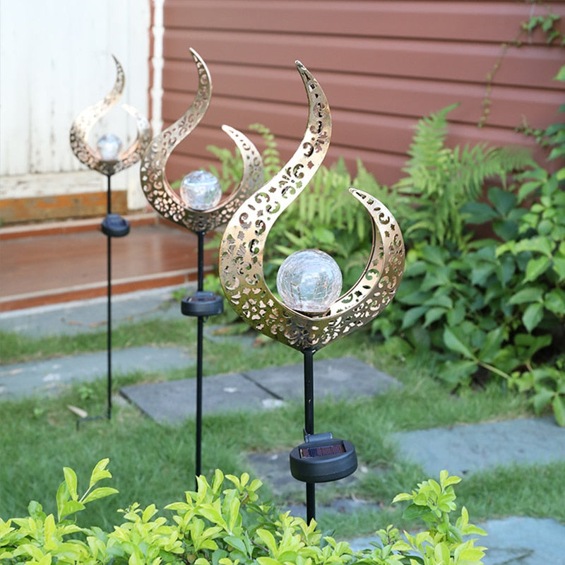 Piquet solaire jardin "Lune et Flamme"