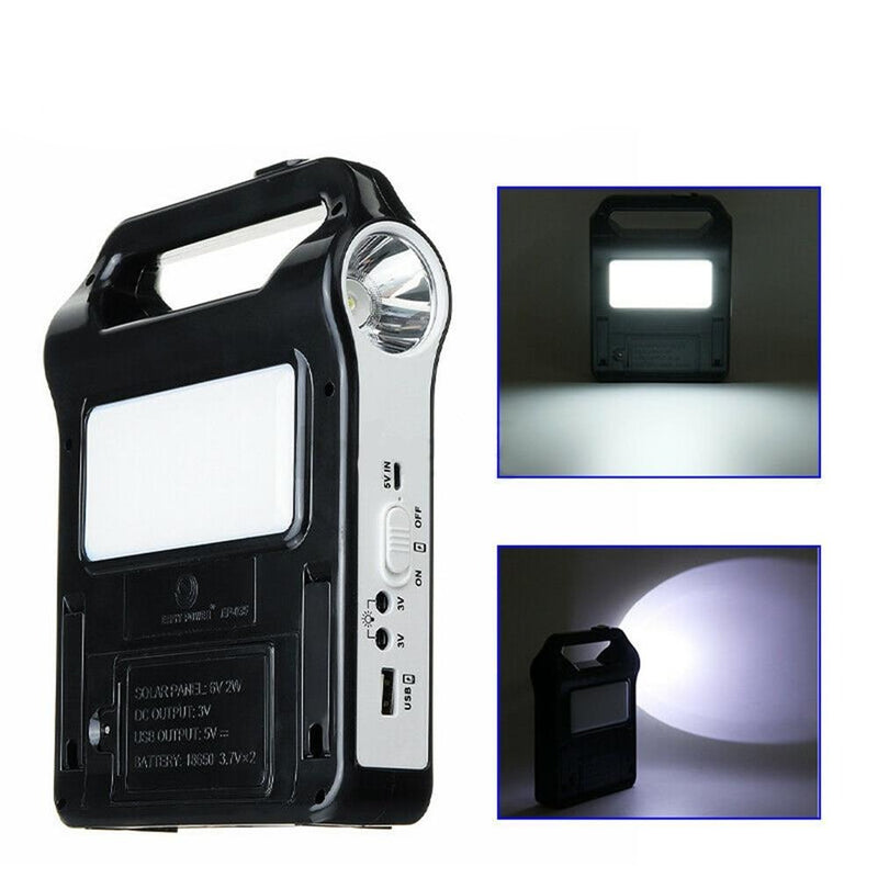 Chargeur Solaire Camping USB Batterie Lampe LED