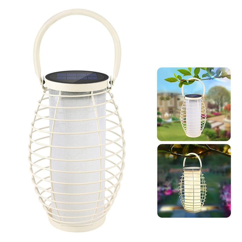 lanterne exterieur solaire led jaune acier cuivre