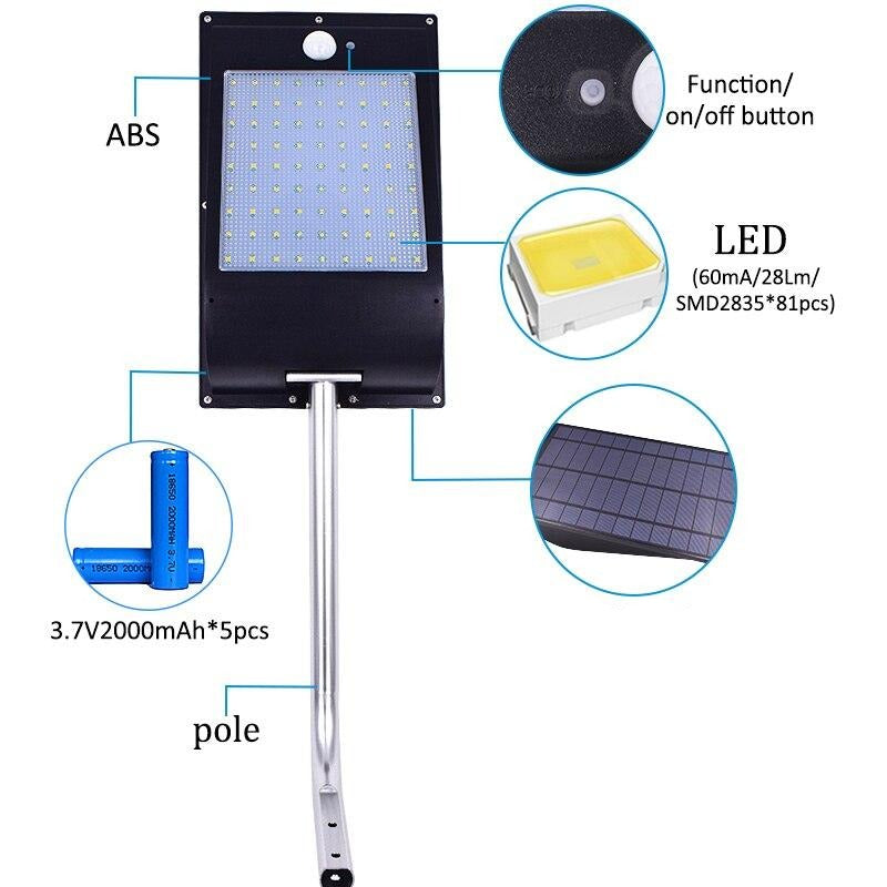 Lampadaire solaire LED exterieur