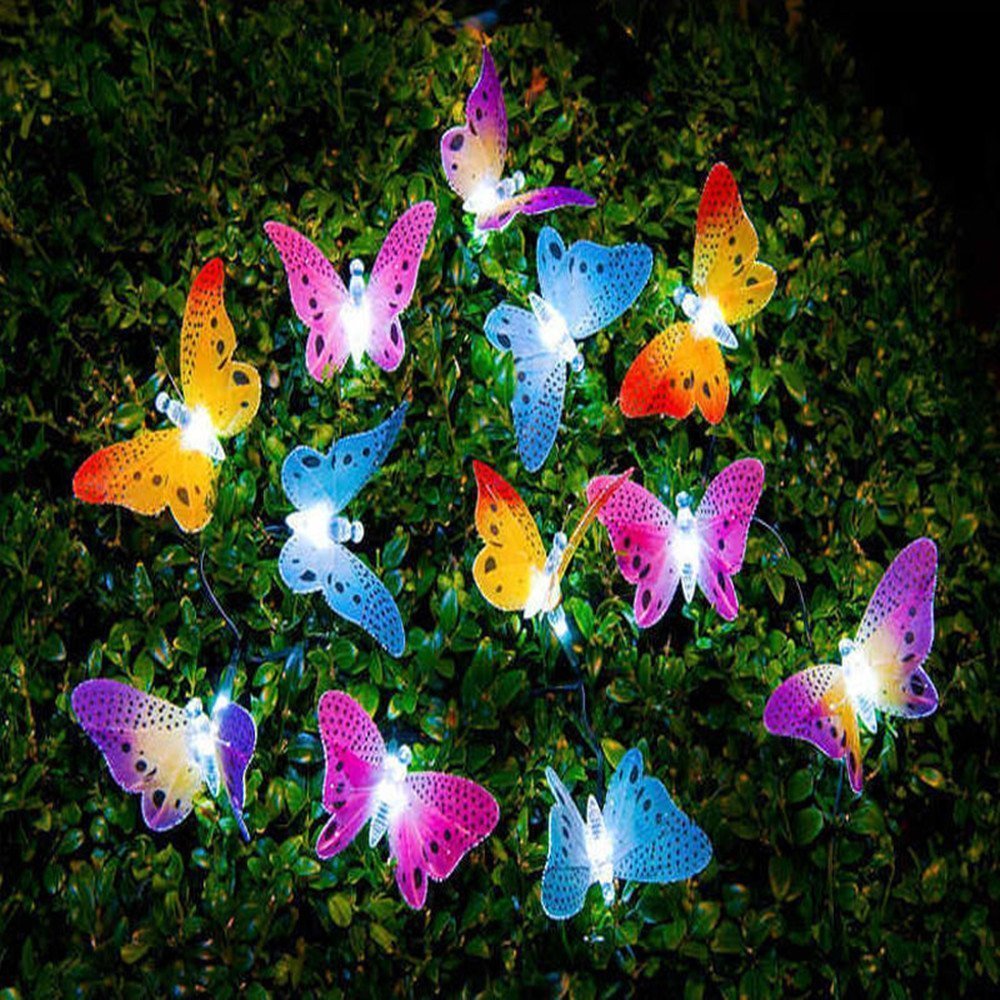 Guirlande solaire "Papillon Multi-colore"