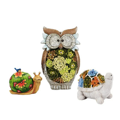 Animaux solaire exterieur Hibou Escargot Tortue