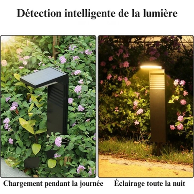 Lampe solaire design jardin double luminosité