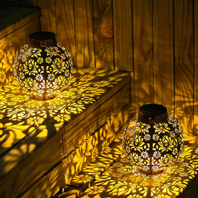 lanterne-solaire-metal-fleur-jaune
