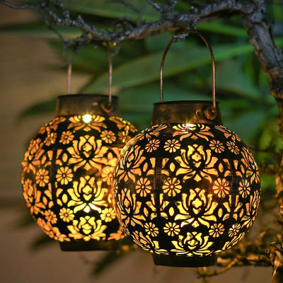 lanterne-solaire-metal-fleur-led