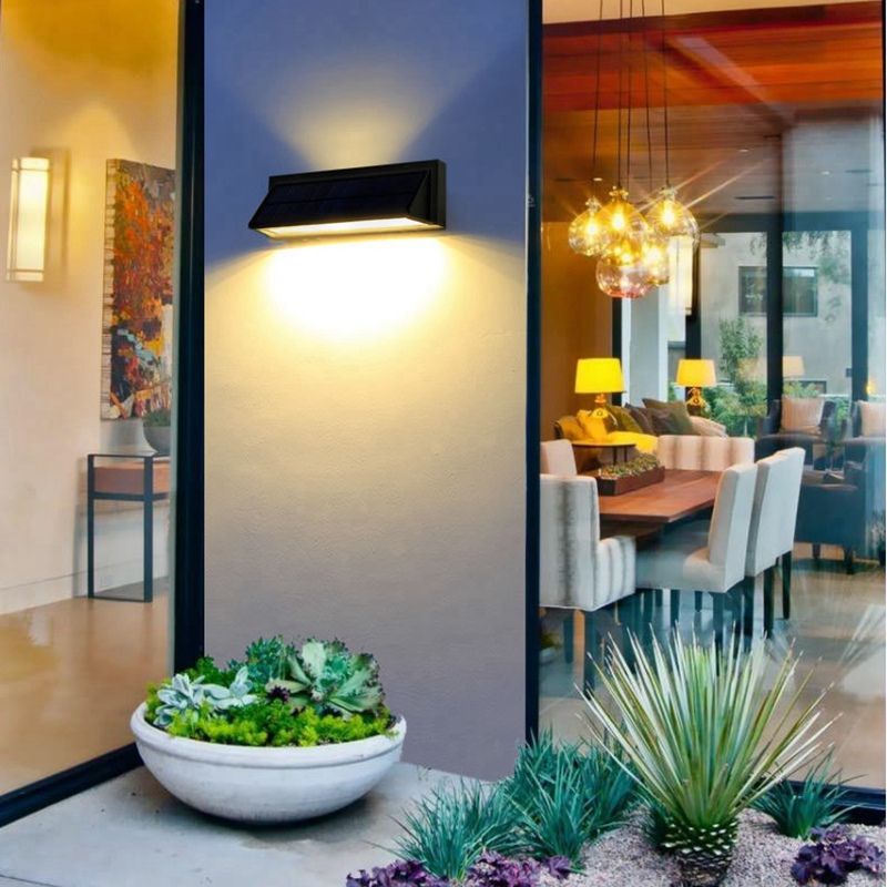 Applique Murale Solaire D'extérieur à Double Ampoule, 1 Paquet De Lampe Solaire De Porche Avec 3 Modes Pour Patio Garage Hangar Blanche 91514029