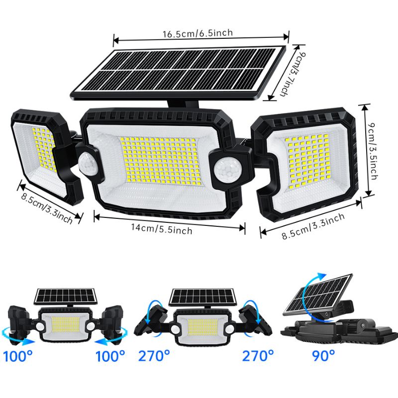 Applique Murale Exterieur Solaire Detecteur de Mouvement - Lampe Solar