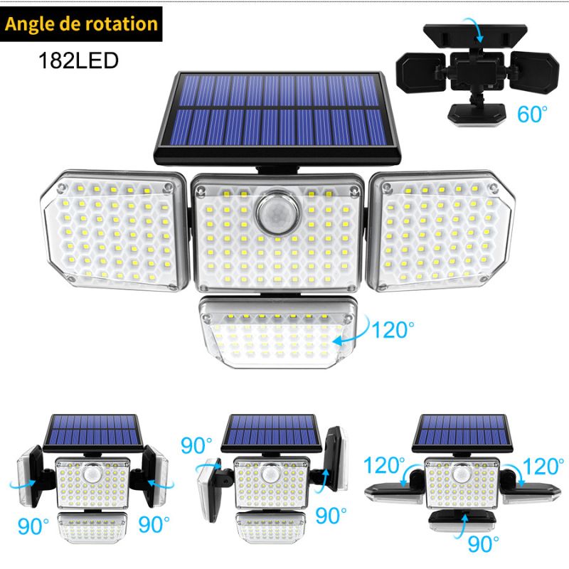 Applique Murale LED Extérieure Solaire Aluminium Tucson avec Détecteur