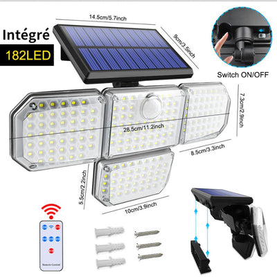 Applique murale extérieur solaire led avec détecteur de mouvement