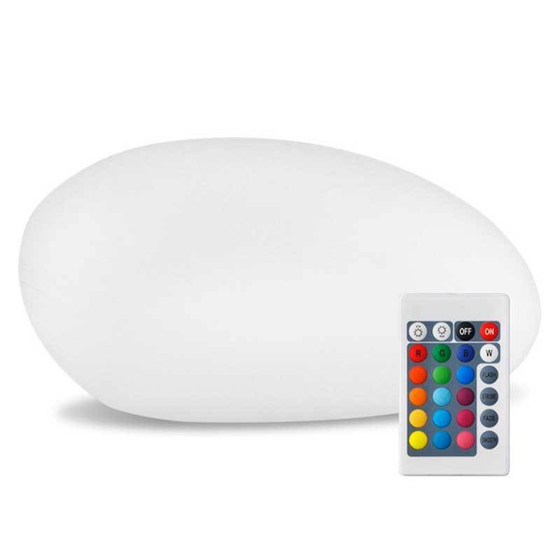 Lampe Solaire Jardin <br> Boule en Galet Blanche Multicolore