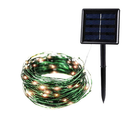 Guirlande Solaire Fil de Cuivre Vert (100/200 LED)