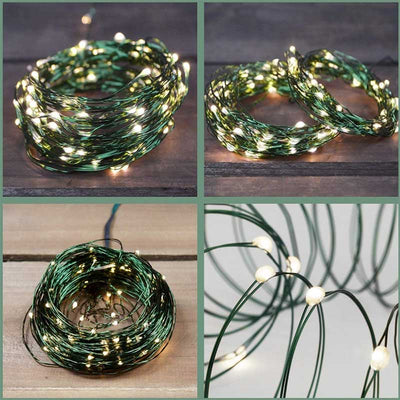 Guirlande Solaire Fil de Cuivre Vert (100/200 LED)