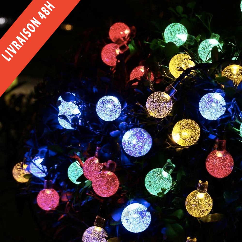 Guirlande Solaire 50 Boule à Bulle 7 Mètres