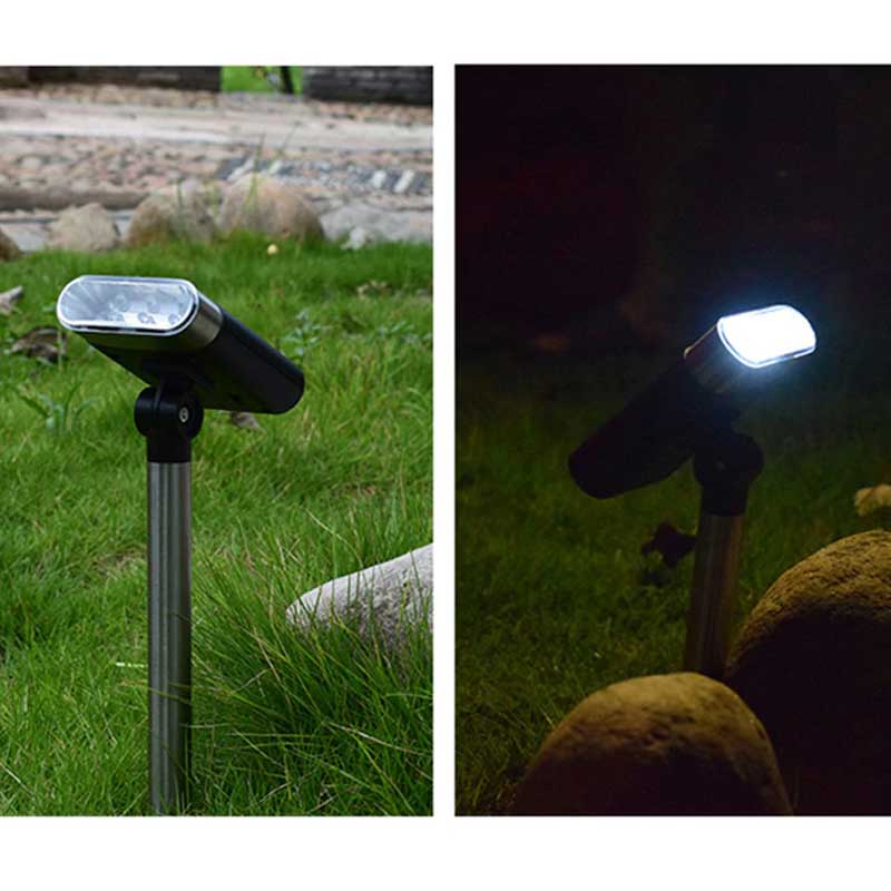Lampe solaire Jardin "Projecteur réglable LED" (2 Pcs avec Piquet)