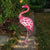 Flamant rose lumineux solaire