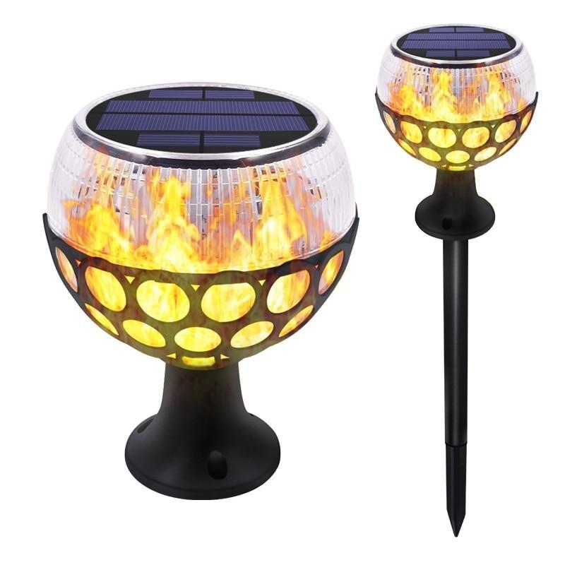 Balise solaire extérieur "Boule de Flamme 96 LED" (2en1)