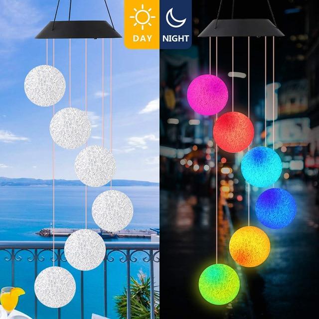 Carillons éoliens LED avec cloche, lumière solaire étanche IP65, lumière  décorative idéale pour le jardin