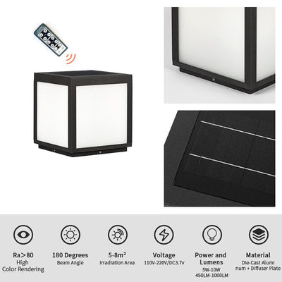 Lampe solaire design éxtérieure de qualité VZVI High Solar Cube (30 cm)