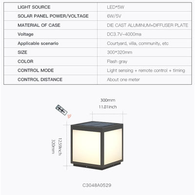 Lampe solaire design éxtérieure de qualité VZVI High Solar Cube 30 cm