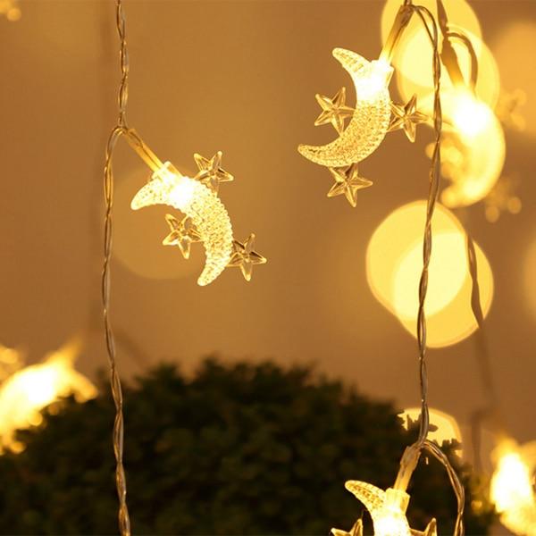 Décorations De Noël 2 Mètres Étoile/Lune Fée Guirlande Lumineuse