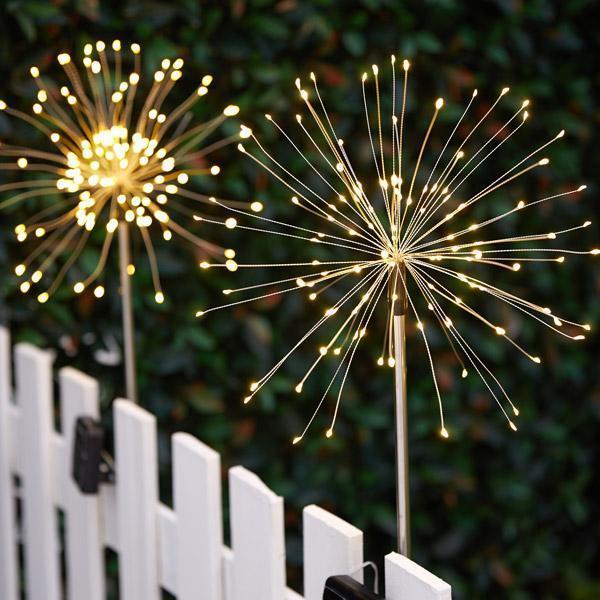 Piquet solaire jardin Feu d'Artifice Jaune