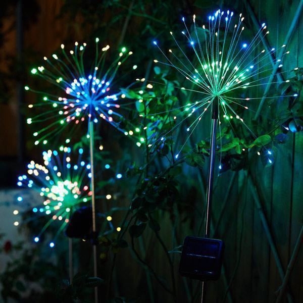 Piquet solaire jardin Feux d'Artifice Multicolore