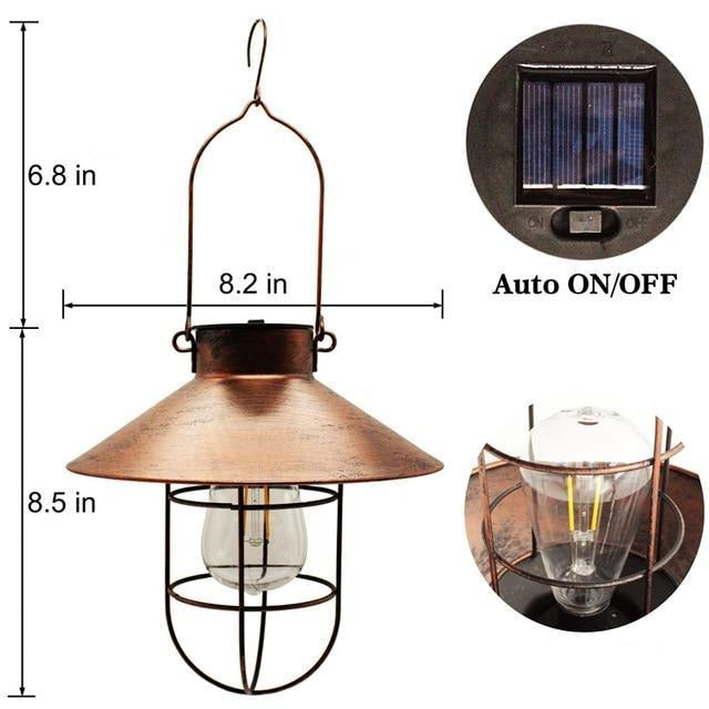Ampoule Solaire D'extérieur Edison Avec Panneau, Lanterne