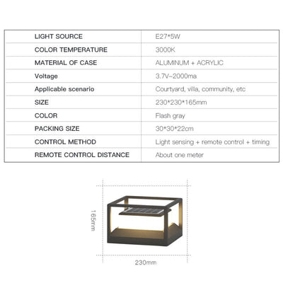 Lampe solaire design Colonne Cube