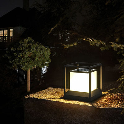 Lampe solaire design Colonne Cube