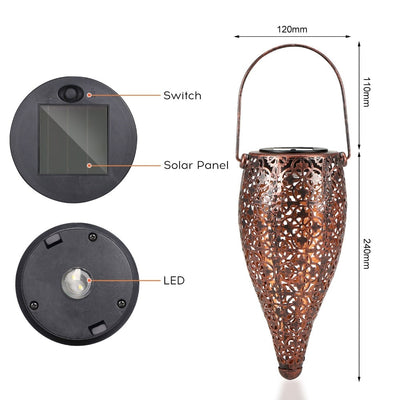 lanterne de jardin solaire cuivre