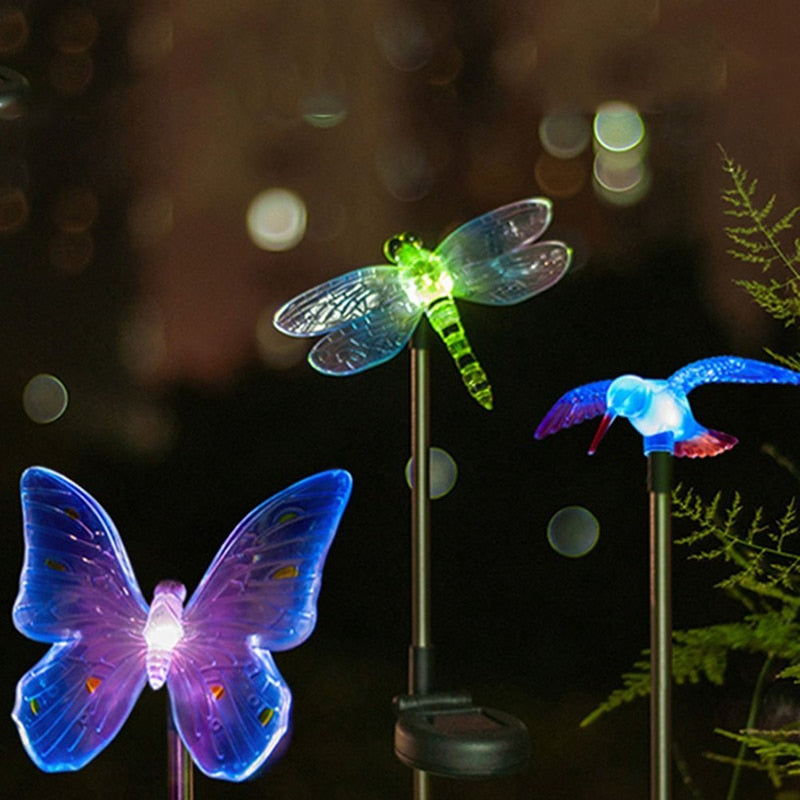 Décorations De Jardin De Chat Papillon Décoratif Lumières Solaires