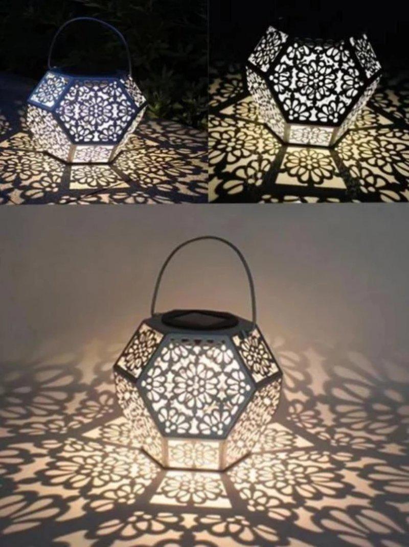 Lanterne Solaire Marocaine "Diamant Blanc"