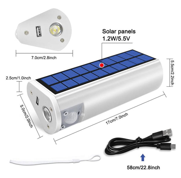Lampe Solaire Camping 288 LED – 12 à 36 H D’autonomie, Charge USB, 3 Modes, Blanc/orange/bleu