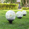 lampe solaire boule verre craquelé