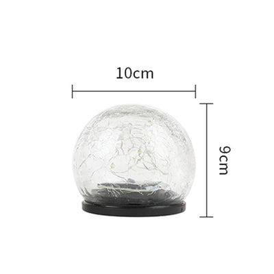 lampe solaire boule verre craquelé