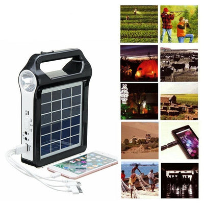 Chargeur Solaire Camping USB Lampe LED