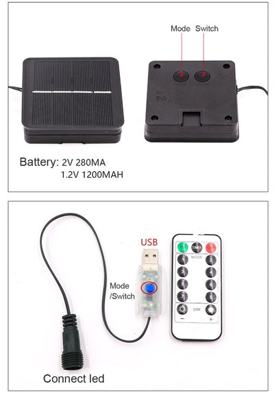 guirlande solaire 100 led