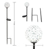 Lampe solaire boule sur piquet fer blanc