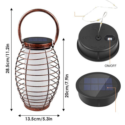 lanterne exterieur solaire cuivre led fer