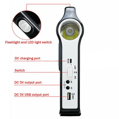 Chargeur Solaire Camping USB Batterie Lampe