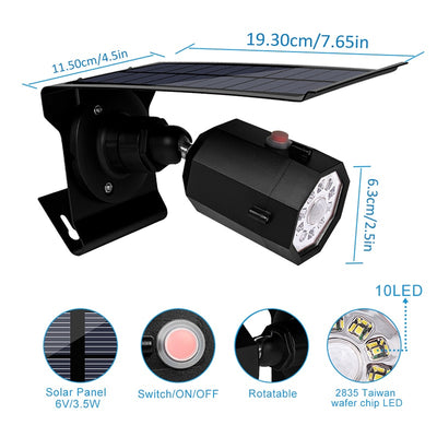 Eclairage extérieur solaire projecteur solaire détection mouvement | Lampe Solar®