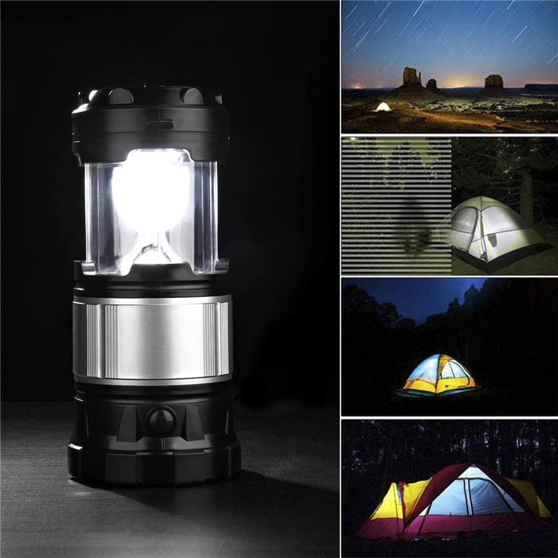 Lampe solaire camping Lanterne 2 en 1 Pliable