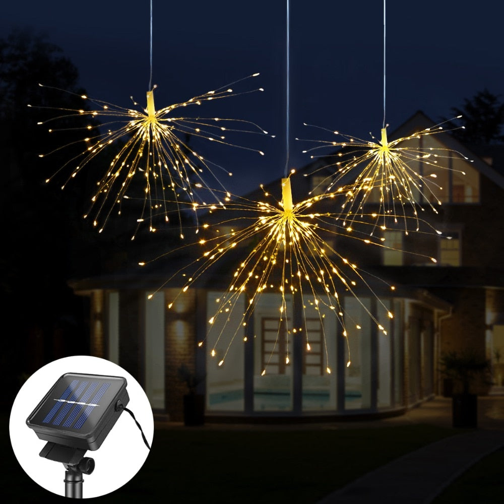 Htwon 200 LED Feu D'Artifice Solaire ExtéRieur éTanche Chemin