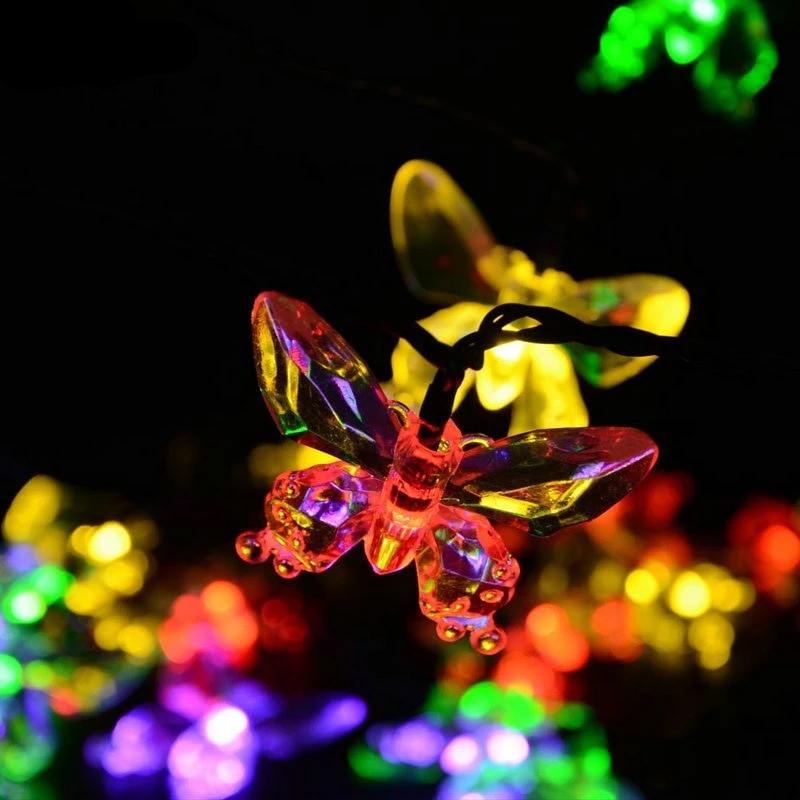 Guirlande Solaire Multicolore <br> "Papillon de Cristal"